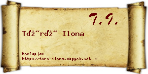 Törő Ilona névjegykártya